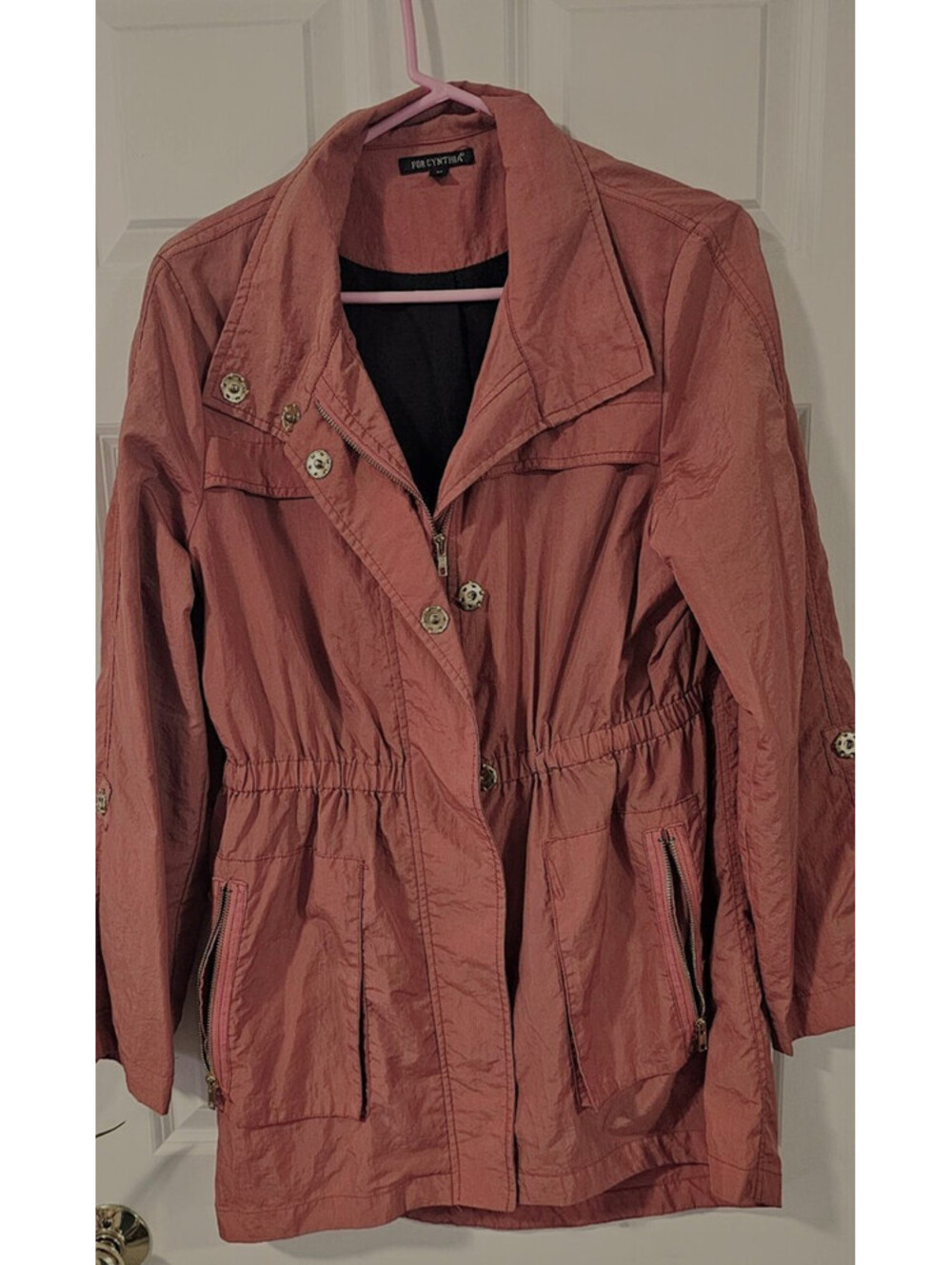 For Cynthia Womens Jacket Sz Medium Fully Lined Zip Close